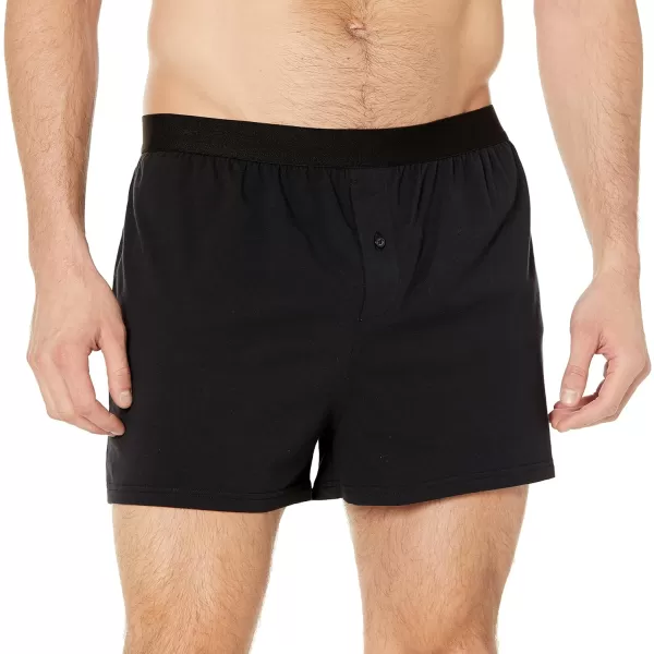 Amazon Essentials Mens Cotton Jersey Boxer Short Available in Big amp Tall Pack of 5Black