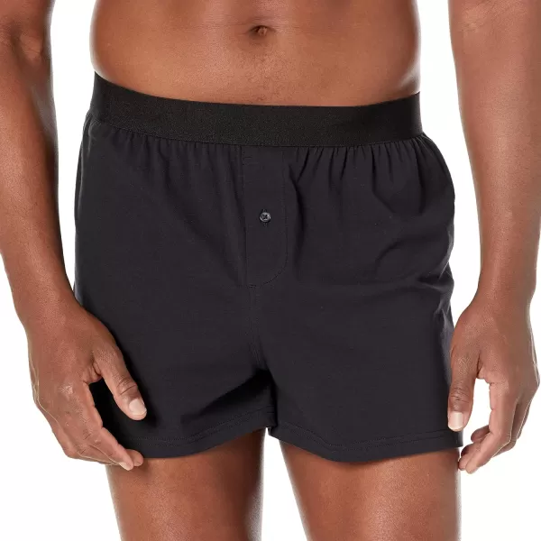 Amazon Essentials Mens Cotton Jersey Boxer Short Available in Big amp Tall Pack of 5Black