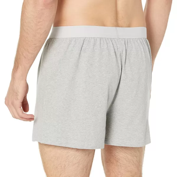 Amazon Essentials Mens Cotton Jersey Boxer Short Available in Big amp Tall Pack of 5Grey HeatherCharcoal Mix