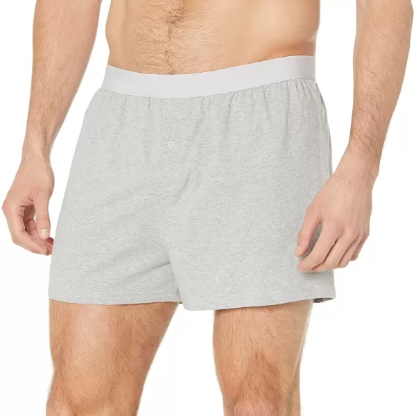 Amazon Essentials Mens Cotton Jersey Boxer Short Available in Big amp Tall Pack of 5Grey HeatherCharcoal Mix