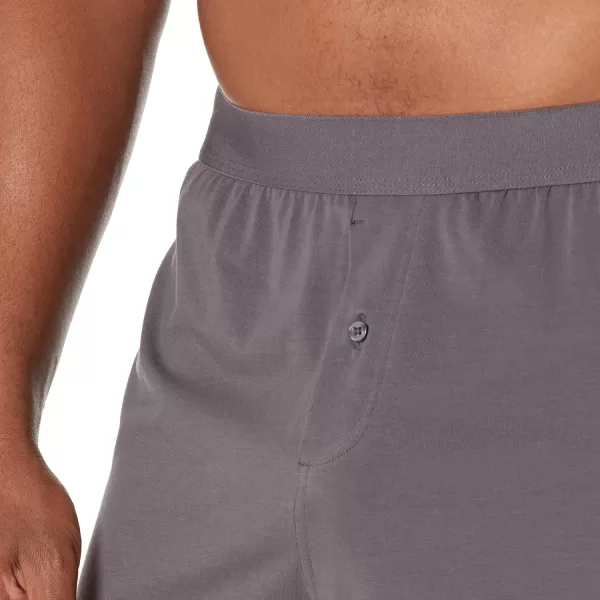 Amazon Essentials Mens Cotton Jersey Boxer Short Available in Big amp Tall Pack of 5Grey HeatherCharcoal Mix