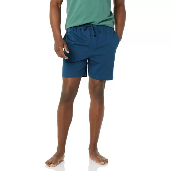 Amazon Essentials Mens Cotton Pajama Shorts Pack of 2BlueIndigo Flamingo