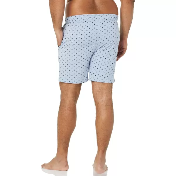 Amazon Essentials Mens Cotton Pajama Shorts Pack of 2BlueIndigo Flamingo