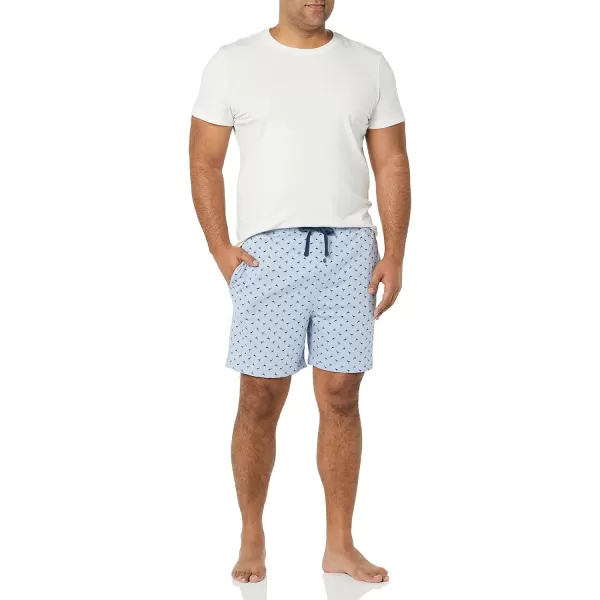 Amazon Essentials Mens Cotton Pajama Shorts Pack of 2BlueIndigo Flamingo