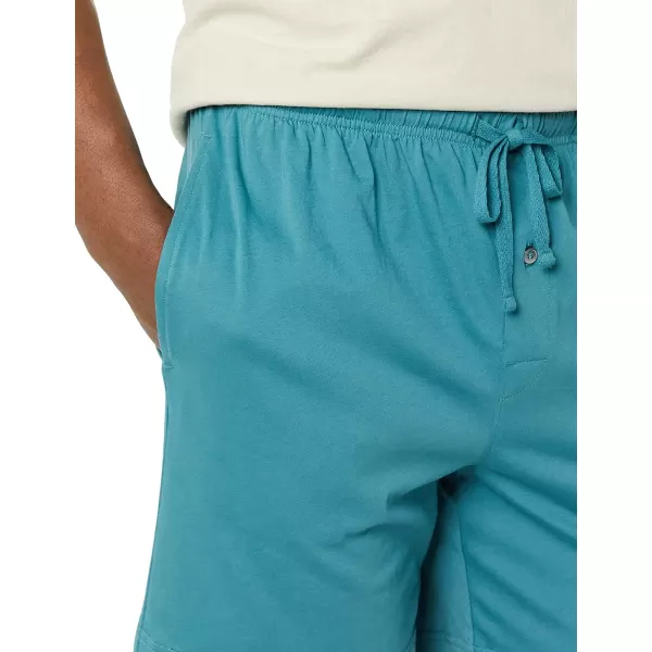 Amazon Essentials Mens Cotton Pajama Shorts Pack of 2Light Blue HeatherDark Turquoise Green