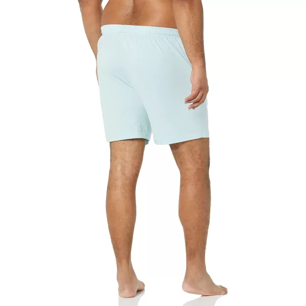 Amazon Essentials Mens Cotton Pajama Shorts Pack of 2Light Blue HeatherDark Turquoise Green