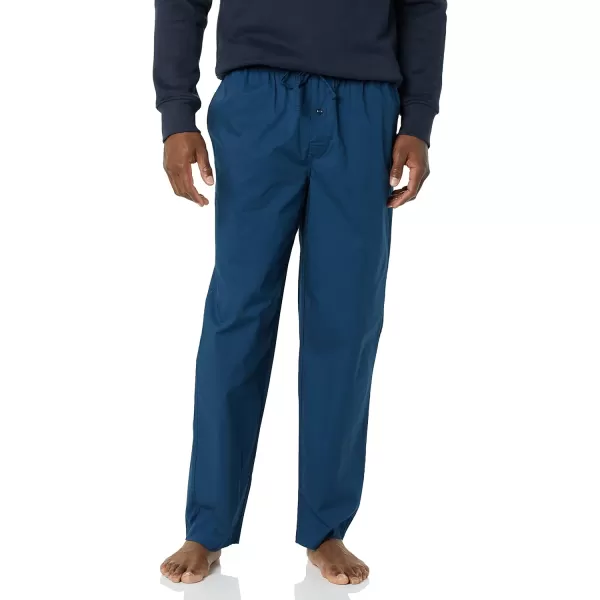 Amazon Essentials Mens Cotton Poplin FullLength Pajama Bottoms Pack of 2Ice Blue FlamingoIndigo