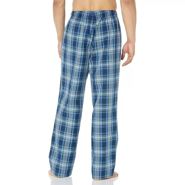 Amazon Essentials Mens Cotton Poplin FullLength Pajama Bottoms Pack of 2Navy Plaid