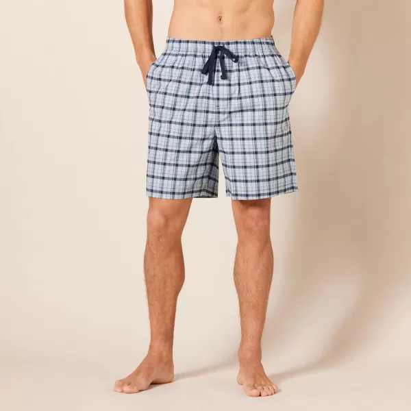 Amazon Essentials Mens Cotton Poplin Pajama Shorts Pack of 2BlackPlaid