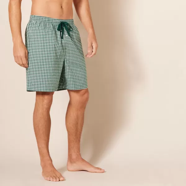 Amazon Essentials Mens Cotton Poplin Pajama Shorts Pack of 2CharcoalGingham