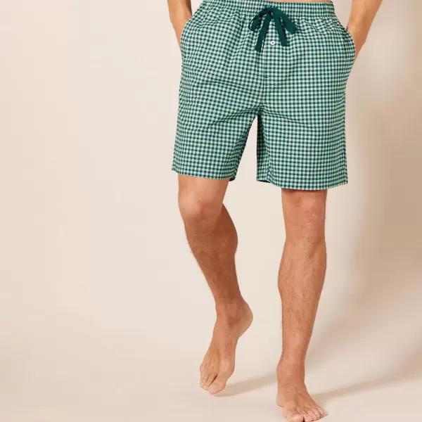 Amazon Essentials Mens Cotton Poplin Pajama Shorts Pack of 2CharcoalGingham