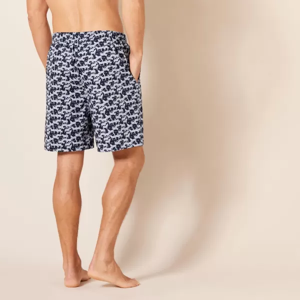 Amazon Essentials Mens Cotton Poplin Pajama Shorts Pack of 2Dusty BlueZebra