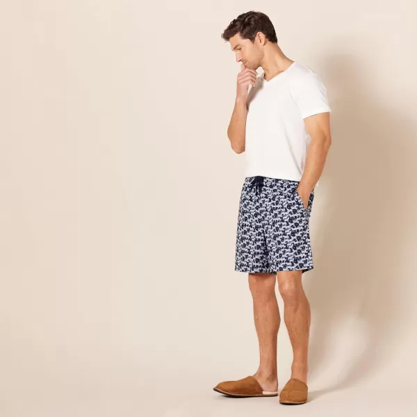 Amazon Essentials Mens Cotton Poplin Pajama Shorts Pack of 2Dusty BlueZebra