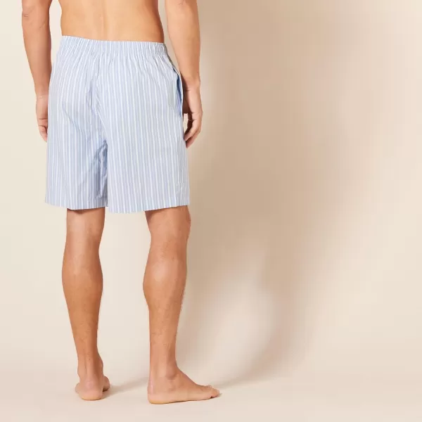 Amazon Essentials Mens Cotton Poplin Pajama Shorts Pack of 2IndigoStripe