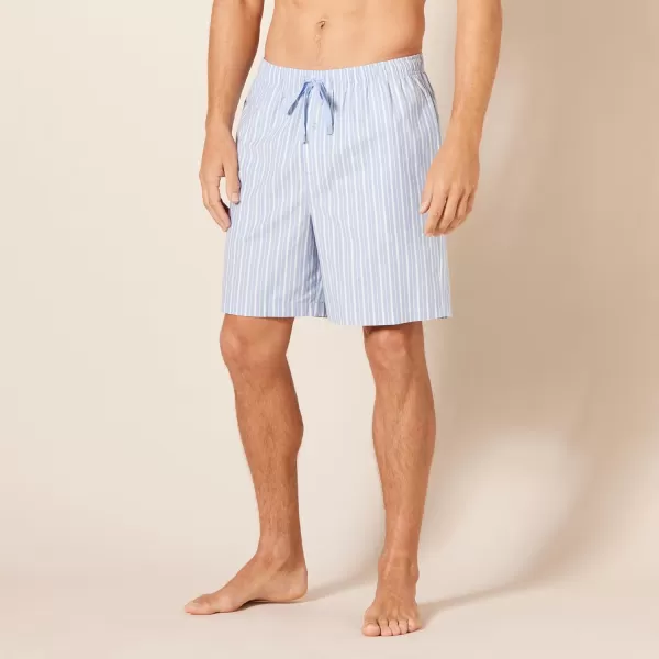 Amazon Essentials Mens Cotton Poplin Pajama Shorts Pack of 2IndigoStripe