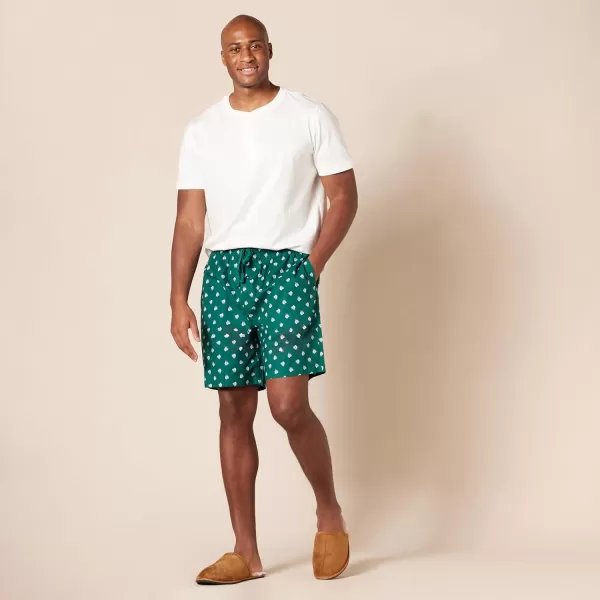 Amazon Essentials Mens Cotton Poplin Pajama Shorts Pack of 2IndigoWolf