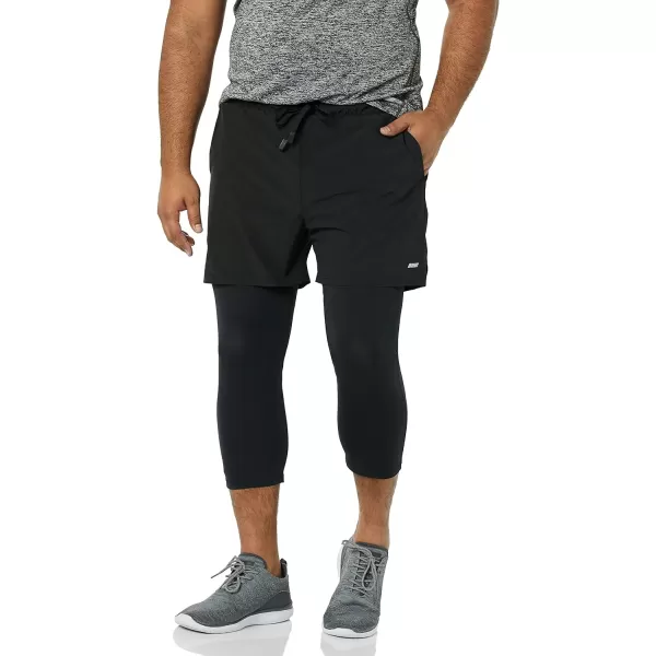 Amazon Essentials Mens Double Layered Woven Moisture Wicking Running Shorts22u201D Interior Inseam Black