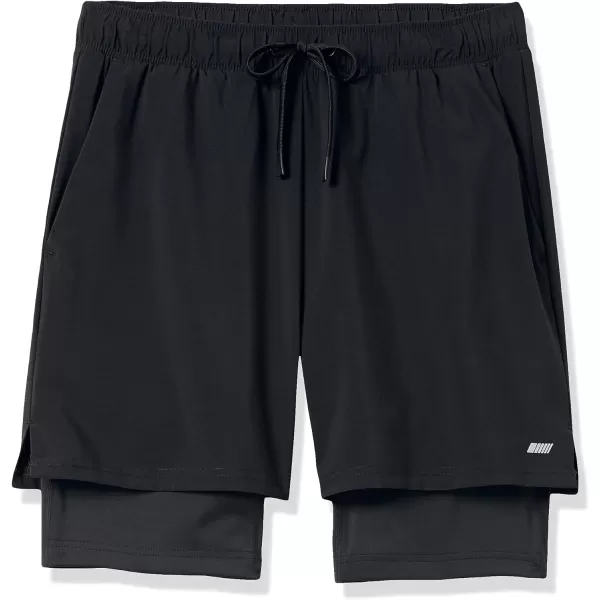 Amazon Essentials Mens Double Layered Woven Moisture Wicking Running Shorts9u201D Interior Inseam Black