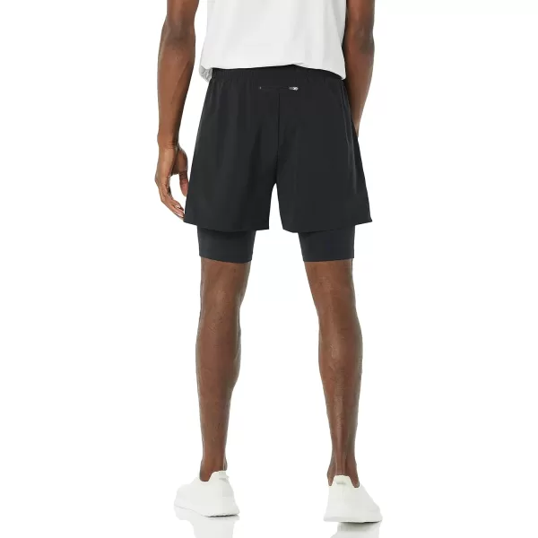 Amazon Essentials Mens Double Layered Woven Moisture Wicking Running Shorts9u201D Interior Inseam Black