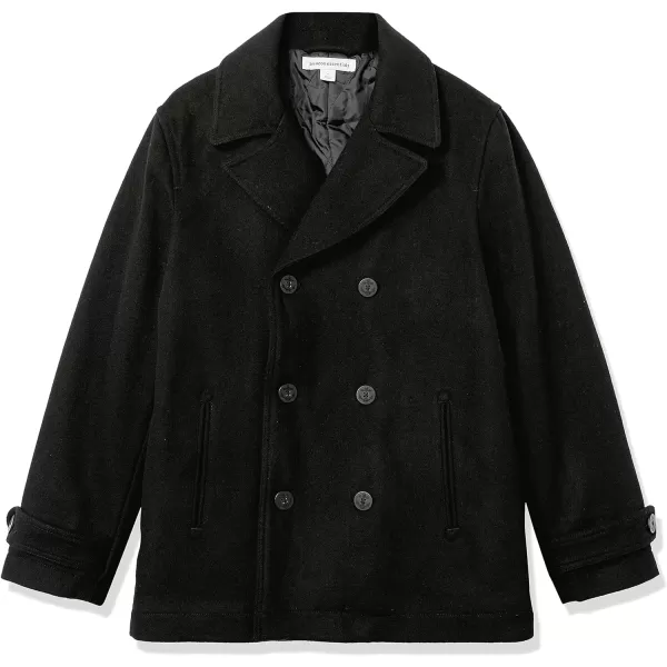 Amazon Essentials Mens DoubleBreasted Heavyweight Wool Blend PeacoatBlack