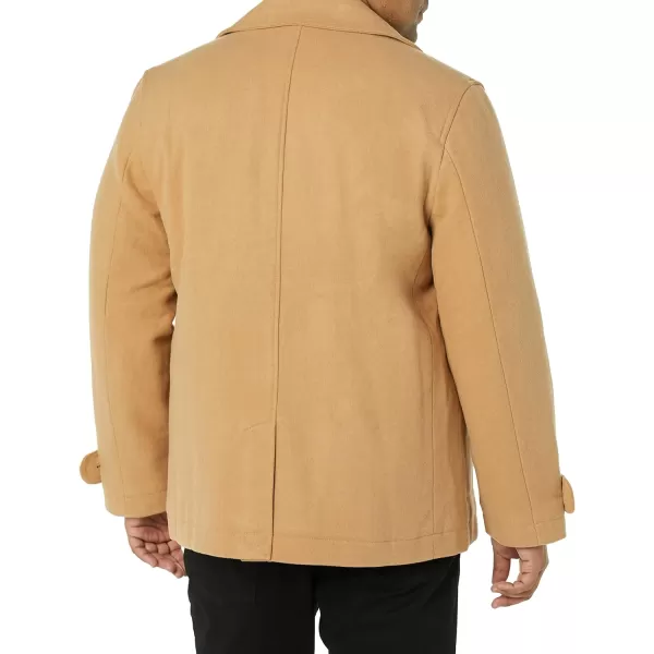 Amazon Essentials Mens DoubleBreasted Heavyweight Wool Blend PeacoatCamel Heather