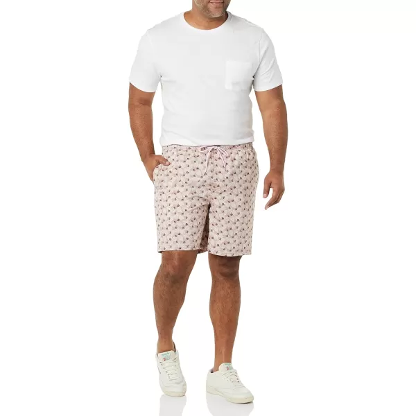 Amazon Essentials Mens Drawstring Walk Short Available in Plus SizeDusty Pink Leaf Print