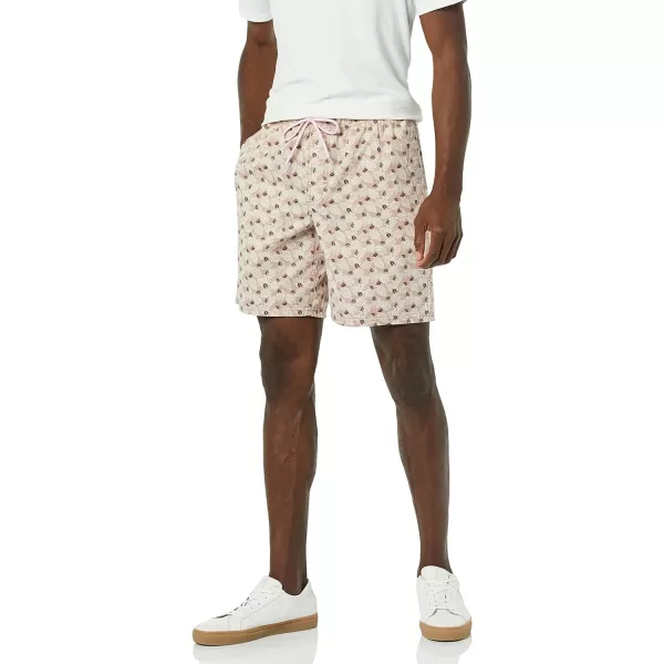 Amazon Essentials Mens Drawstring Walk Short Available in Plus SizeDusty Pink Leaf Print