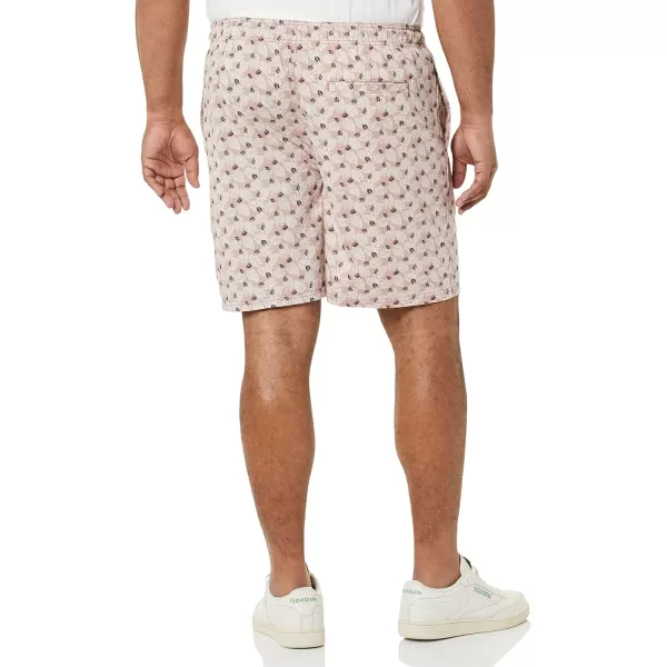 Amazon Essentials Mens Drawstring Walk Short Available in Plus SizeDusty Pink Leaf Print