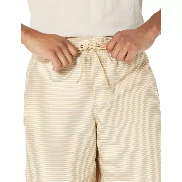 Amazon Essentials Mens Drawstring Walk Short Available in Plus SizeKhaki Brown Stripe