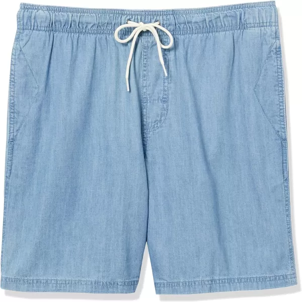 Amazon Essentials Mens Drawstring Walk Short Available in Plus SizeLight Wash Chambray