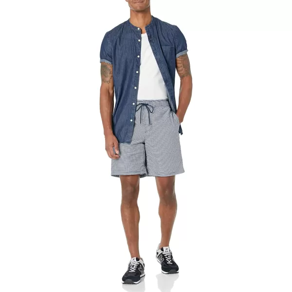 Amazon Essentials Mens Drawstring Walk Short Available in Plus SizeNavy Stripe