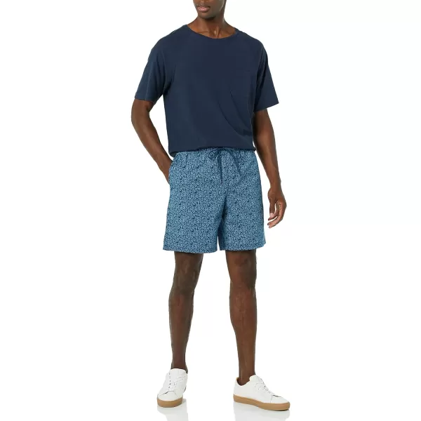 Amazon Essentials Mens Drawstring Walk Short Available in Plus SizeNavyIndigo Palm Tree