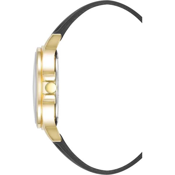 Amazon Essentials Mens Easy to Read Strap WatchBlackGold