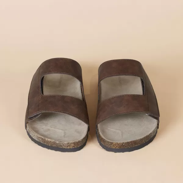 Amazon Essentials Mens Faux Cork Slide SandalBrown