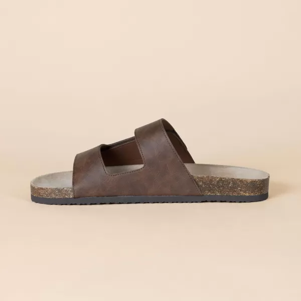 Amazon Essentials Mens Faux Cork Slide SandalBrown