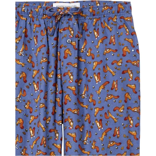 Amazon Essentials Mens Flannel Pajama Pant Available in Big amp TallDeep Blue Squirrel