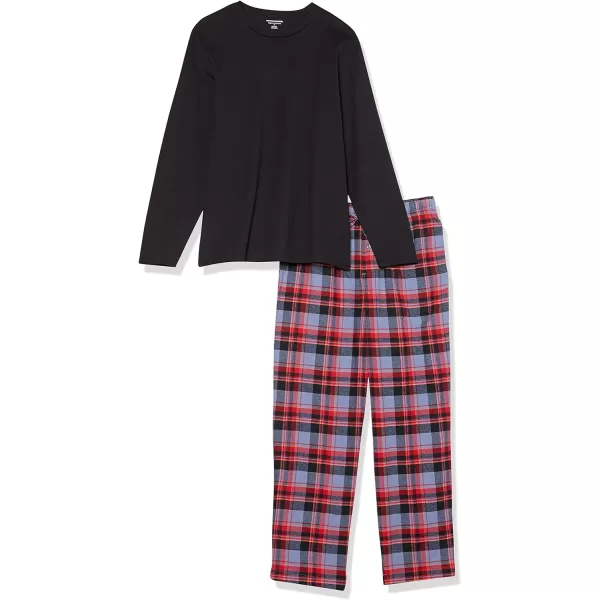 Amazon Essentials Mens Flannel Pajama Set Available in Big amp TallBlack Blue Mixed Tartan