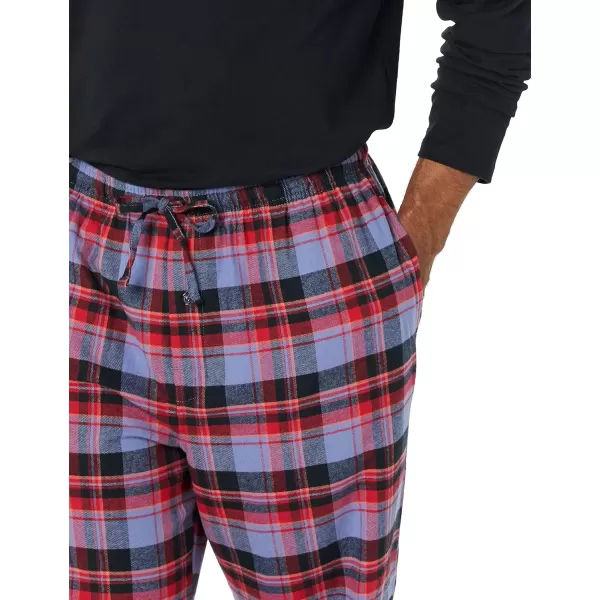 Amazon Essentials Mens Flannel Pajama Set Available in Big amp TallBlack Blue Mixed Tartan