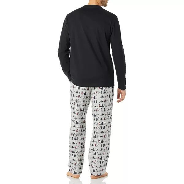 Amazon Essentials Mens Flannel Pajama Set Available in Big amp TallBlackPenguin