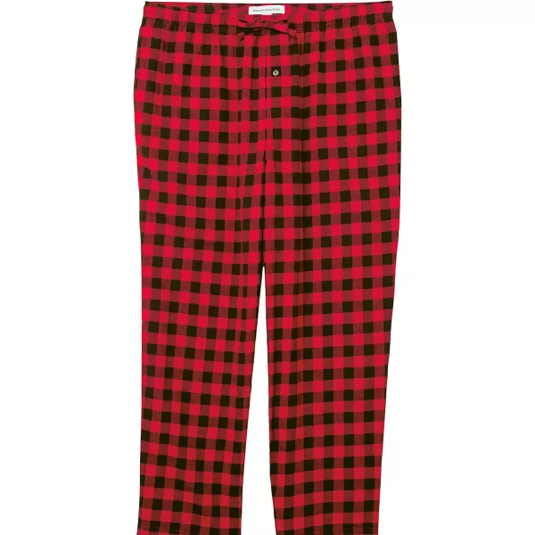 Amazon Essentials Mens Flannel Pajama Set Available in Big amp TallBlackRed Buffalo Plaid