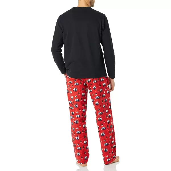 Amazon Essentials Mens Flannel Pajama Set Available in Big amp TallBlackRed Panda