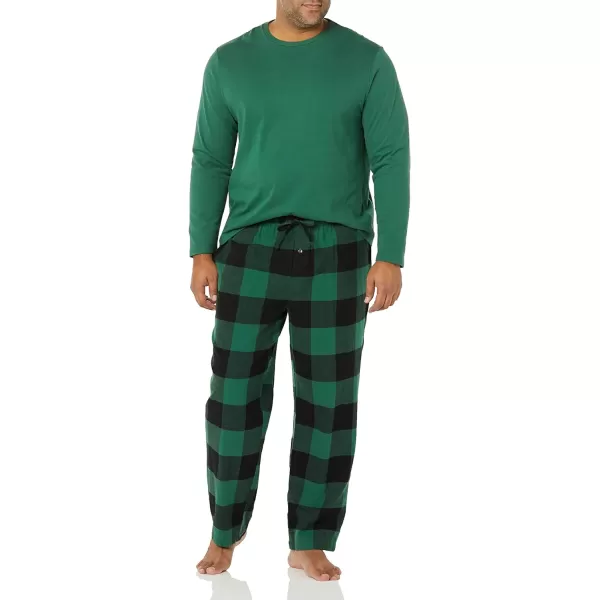 Amazon Essentials Mens Flannel Pajama Set Available in Big amp TallGreenBuffalo Plaid