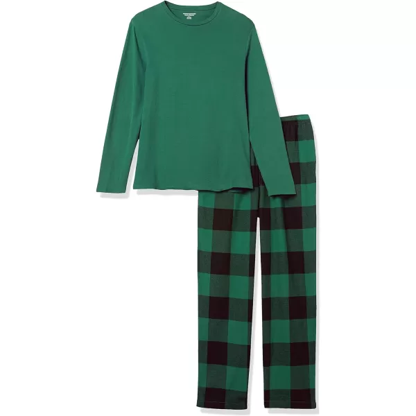 Amazon Essentials Mens Flannel Pajama Set Available in Big amp TallGreenBuffalo Plaid