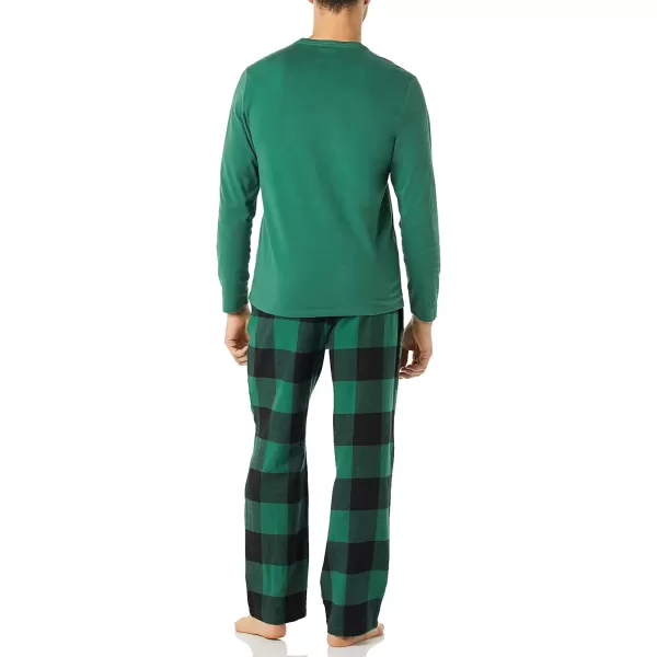 Amazon Essentials Mens Flannel Pajama Set Available in Big amp TallGreenBuffalo Plaid