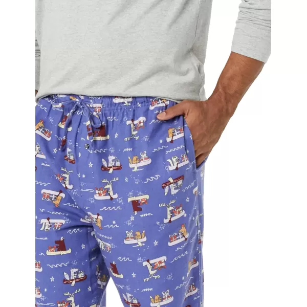 Amazon Essentials Mens Flannel Pajama Set Available in Big amp TallGrey Heather Boat Party