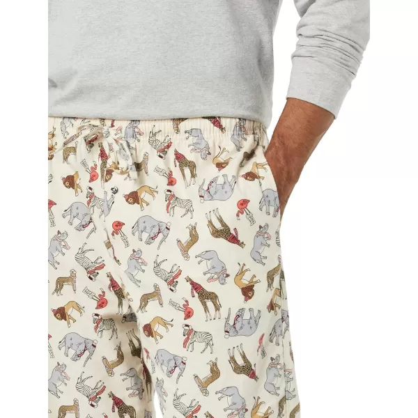 Amazon Essentials Mens Flannel Pajama Set Available in Big amp TallGrey Heather Party Animals