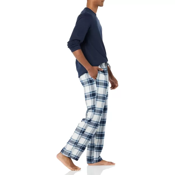 Amazon Essentials Mens Flannel Pajama Set Available in Big amp TallNavy Plaid