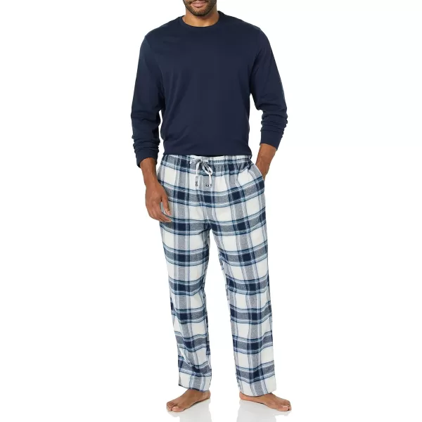 Amazon Essentials Mens Flannel Pajama Set Available in Big amp TallNavy Plaid