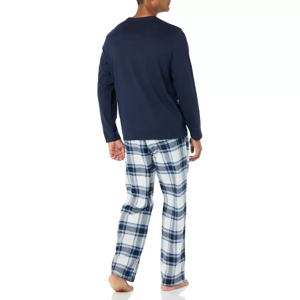 Amazon Essentials Mens Flannel Pajama Set Available in Big amp TallNavy Plaid