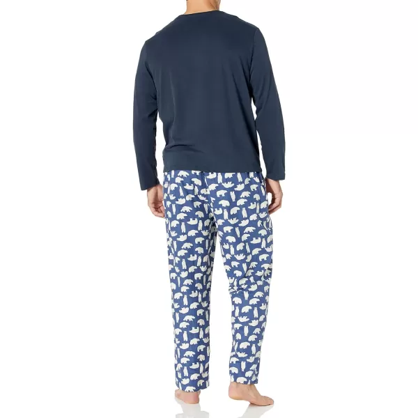 Amazon Essentials Mens Flannel Pajama Set Available in Big amp TallNavy Polar Bear